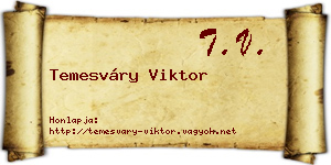 Temesváry Viktor névjegykártya